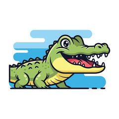 Obraz premium Happy Cartoon Alligator