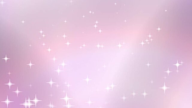 Soft pink and purple gradient background with scattered white star sparkles