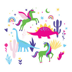 Vector illustration of an abstract colorful background with hand drawn nature splashes, flower patterns, and a fun summer bird icon set for a seamless art collection © MdAbed