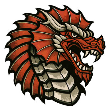 un feroce drago cinese, logo, tattoo 02
