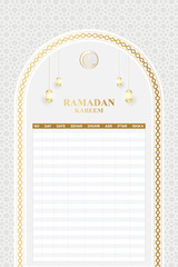 Muslim prayer time schedule poster template