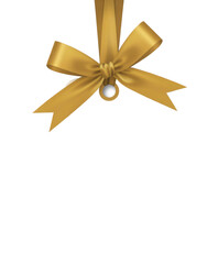 Gold Gift Tag with Ribbon gold ribbon present isolated on a transparent background