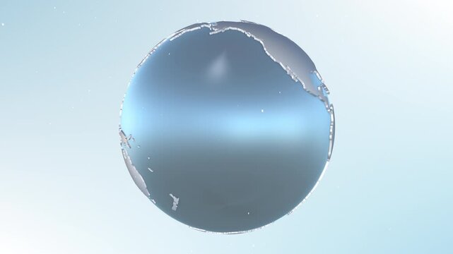 Slow Rotating 3D Globe Animation Vertical &ndash; Minimal Clean Earth Loop
