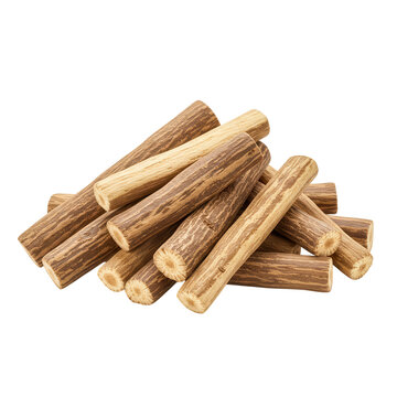 Pile of miswak sticks isolated on transparent background