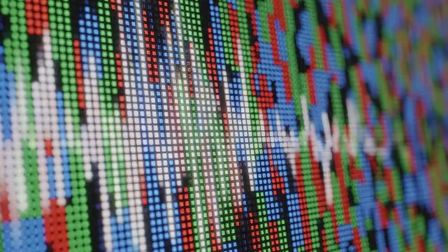 Display screen pixels macro close up view