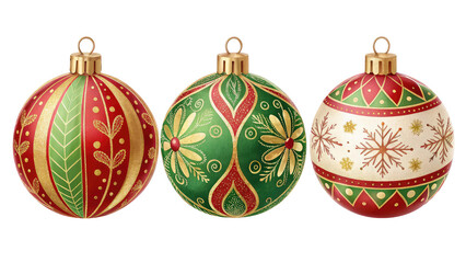 set of christmas ball ,isolated on transparent png