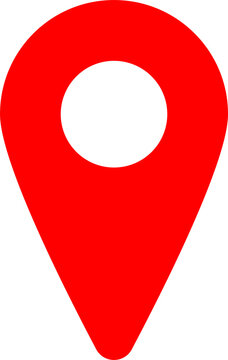 Red location pin icon marker isolated on transparent background