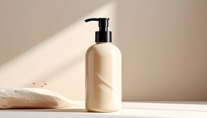 Minimalist Bathroom Setting with Lotion and Soap