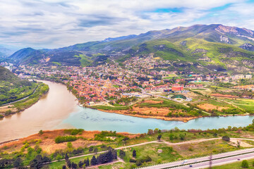 Mtskheta, Georgia and rivers Mtkvari and Aragvi © Nataliya