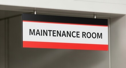 Maintenance Room Signage Depicting Directional Indicator for Facility Service Zone