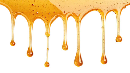 set of honey dripping ,isolated on transparent png