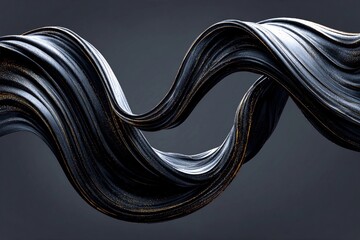 Swirling Black Shape Exudes Mystery and Elegance in Soft Light Generative AI