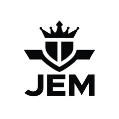 Abstract Jem Logo Featuring Triangle Shape and Crown