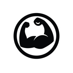 Muscular gorilla face with barbell in circular frame