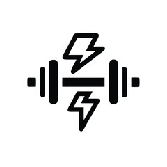 Abstract triangle strength symbol on dumbbell vector