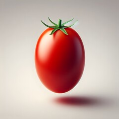 Fresh ripe red organic tomato isolated on a white background, representing healthy raw juicy food and vegetarian nature
