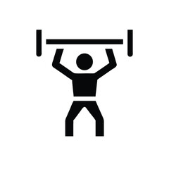 Person lifting weight icon in simple design style