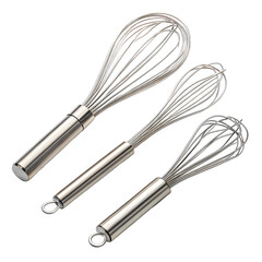 set of metal whisk ,isolated on transparent png