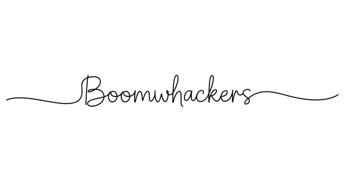 Boomwhackers text design with decorative script font. No editable strokes