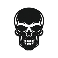 Obraz premium Graphic black and white illustration of a stylized skull