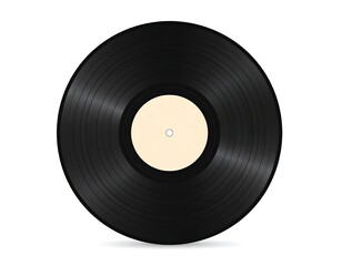 Graphic illustration of a classic black vinyl record