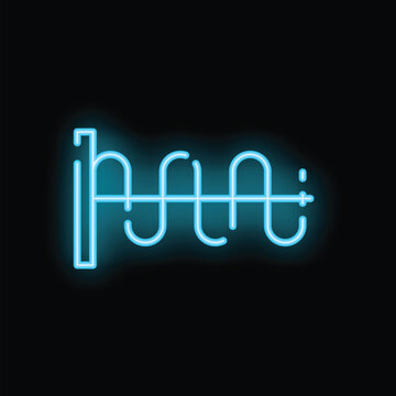 Blue neon sign showing the word islam, a monotheistic religion teaching that muhammad is a messenger of god