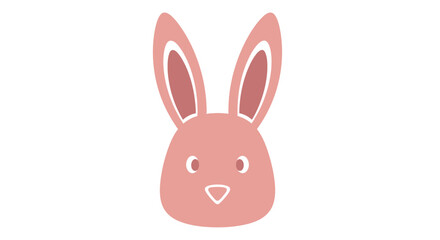 Obraz premium Adorable pink cartoon bunny face with large ears and cute facial expression