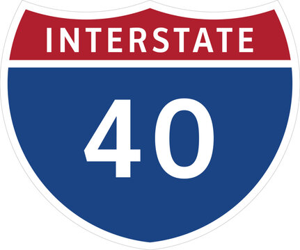 I-40, Interstate 40 Highway System Design Sign 