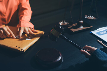 Consultation and conference of professional businesswoman and Male lawyers working and discussion...