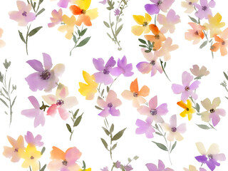 Watercolor floral seamless pattern with abstract hand painted colorful wild flowers for stationary, wall paper and wrapping paper.