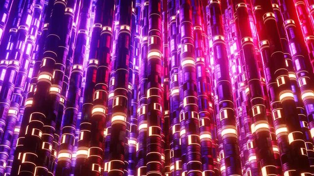 Big data flow visualization with blockchain technology for data science presentations, fintech videos, and tech company content. High-speed internet concept. 4K loop.