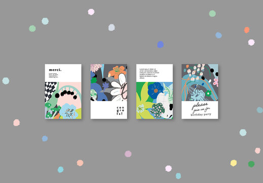 Floral Abstract Posters Layout