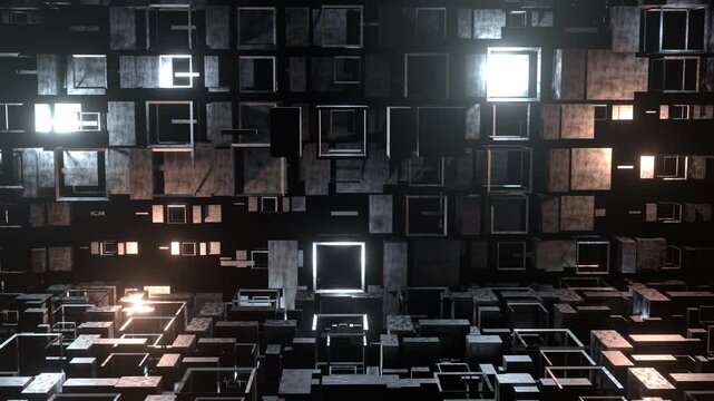 Spaceship interior corridor for video games, VR adventures, and metaverse environments. Cinematic sci-fi setting with atmospheric lighting. Seamless loop in ultra HD 4K.