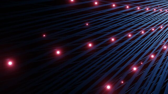 Big data flow visualization with blockchain technology for data science presentations, fintech videos, and tech company content. High-speed internet concept. 4K loop.