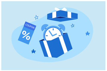 Gift and coupon and discount coupons vector illustration