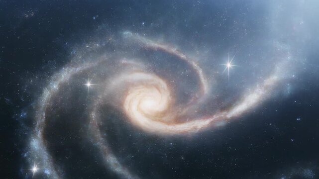 Majestic Andromeda Galaxy Spiral Arms Rotating in Space
