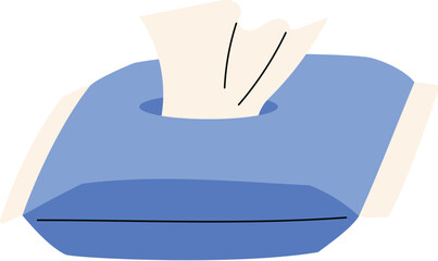 Hand Draw Antibacterial Wet Wipes, Blue Baby Wipes illustration