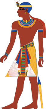 Ancient Egyptian Kushite King Nubian Pharaoh Editable Vector Illustration