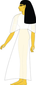 Ancient Egyptian Woman in Traditional Clothing Editable Vector Illustration