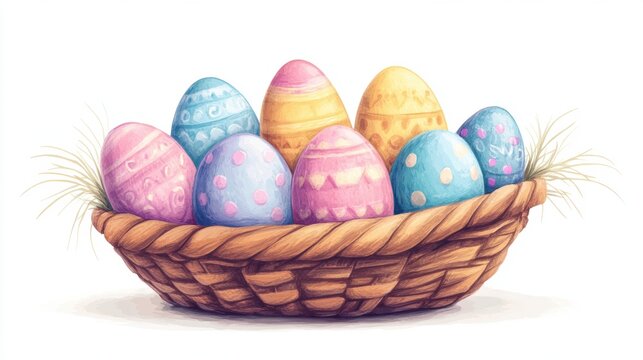 Happy Easter day with Colorful Easter eggs,Spring holiday,Happy easter eggs,festive clip art,Happy Easter greeting card, poster, banner template,april festive concept.