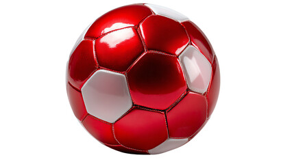 Fototapeta premium Vibrant Soccer Ball: A close-up shot of a glossy, eye-catching soccer ball with its iconic pentagon and hexagon panels arranged perfectly, ready for the game.