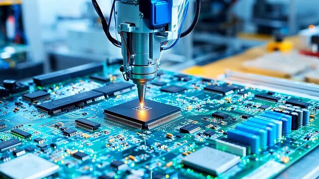Electronic circuit board with robotic assembly