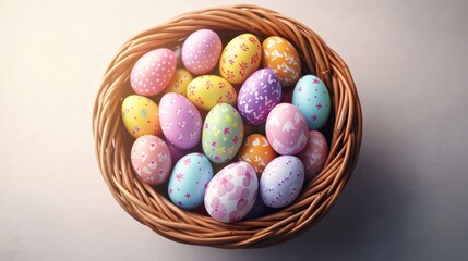 Happy Easter day with Colorful Easter eggs,Spring holiday,Happy easter eggs,festive clip art,Happy Easter greeting card, poster, banner template,april festive concept.