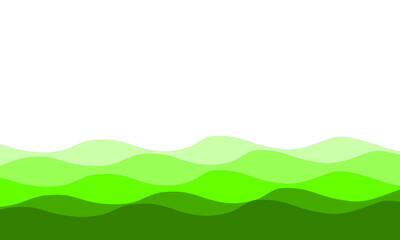 Obraz premium Abstract green wave background with layered gradient hills pattern, eco-friendly nature landscape illustration for environmental design and organic branding materials