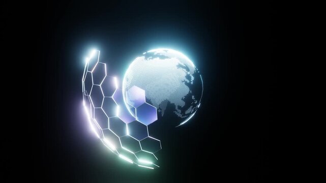 Cloud computing infrastructure visualization for SaaS companies, IT services, and enterprise technology videos. Data center and server concept. Professional 4K loop.