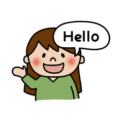 英語を話す元気で明るい子供（女の子）