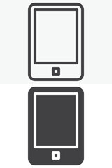 Tablet gadget device icon set in line outline and solid style. Editable stroke vector icon, mobile sign and symbol. Tablet icon for technology and web apps.