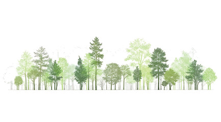 A group of trees on a white background © Saharia