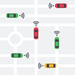 Autonomous Connected Cars Navigating Smart City Traffic Network