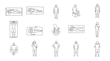 Fototapeta premium A collection of various simple line drawings